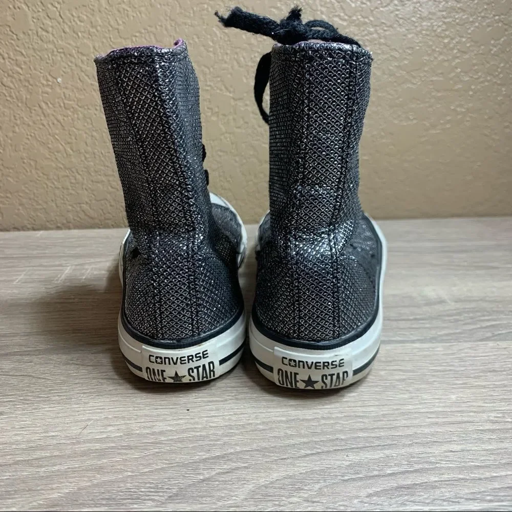 ‎Converse One Star girls sparkly high tops sneakers